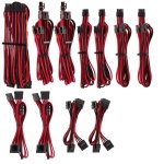 - Premium Individually Sleeved Psu Cables Pro Kit Type 4 Gen 4 - Red black