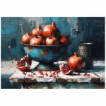Tear Resistant Deco Print Red Pomegranate