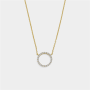 Goldair Gold Plated Sterling Silver Cubic Zirconia Circle Necklace