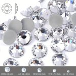 Qiao Crystal Rhinestones White & Ab Mixed Hotfix Flatback Glass Strass For Garment Sewing & Fabric Embellishments