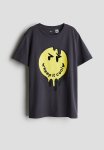 Printed T-Shirt - Grey & Yellow