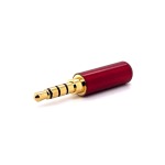 Cyberdyne CZK-1184 3.5MM Stereo Male 4-WAY Connector Red Gold Plated 6MM Od