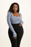 Giana Square Neck Bodysuit - Flintstone - XL