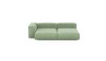 Two Module Chaise Sofa - Cord Velours - Duck Egg - 241CM X 136CM