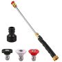 Hydro Jet High-pressure Power Washer Wand Garden Hose Nozzle High-pressure Washer With 3 High-pressure Nozzles Jet Nozzle Power Washer For Garden Ho