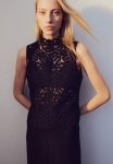 Crochet-look Top - Black