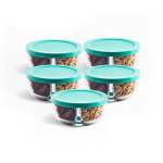 5 Piece 2 Compartment Polar Storage Container Set Green