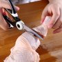 Kitchen Knife Multifunctional Stainless Steel Strong Food Scissors Suitable For Duck Fish And Broiler Bone Scissors Pizza And Salad Barbecue For Hotel