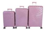 Smte Unbreakable Elegant Pink Pp Trolley Luggage Set 3-PIECE Hardshell & Lock With Keychain