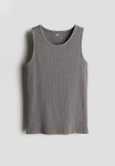 Ribbed Vest Top - Grey