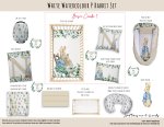 Cot Duvet Bedding White Watercolour P Rabbit Set Neutral