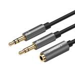 UGreen UV140 Aux 3.5MM Audio Splitter Cable - Black grey