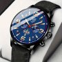 1PC Fashion Men's Casual Quartz Watch Pu Leather Luminous Wrist Watch Ideal Choice For Gifts