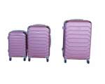 Smte 3 Piece Luggage Set 26 22 18 Pink With Keychain