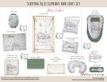 Cot Duvet Bedding Sleeping Ellie Elephant And Leafs Set Neutral