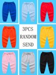 3PCS Boys Casual Comfortable Solid Active Sweatpants Casual Elastic Waist Breathable Jogger Sports Pants Kids Clothing