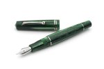 Leonardo Momento Zero Fountain Pen Green Marble With Rhodium Trim M