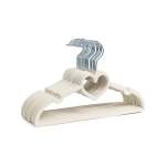 25 Piece Kids Velvet Hanger With Chrome Hooks Set Cream