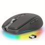 Rechargeable Wireless Mouse With Dual Modes Rgb Light 2.4G Wireless And Wireless 5.1 2400 Dpi Usb-c Rechargeable 700MAH Battery Ergonomic Mouse Suitable For PC Laptop And Desktop.