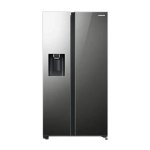 Samsung 617L Mirror Black Side By Side Fridge With Non Plumbed Auto Ice Maker & Wd RS64R53112A