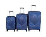 Smte 3-PIECE Travel 28-INCH Luggage Suitcase Set Stylish Navy With Keychain