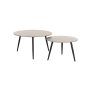 - Cognac Set Of 2 Stone Top Coffee Table - Black