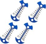 4PCS Fishbone Tent Stakes Pegs Heavy Duty Spring Hooks Blue Large Outdoor