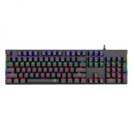 T-dagger Naxos Rainbow Colour LIGHTING|150CM Cable|mechanical Gaming Keyboard – Black