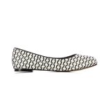 Jacquard Flat Pumps -black white