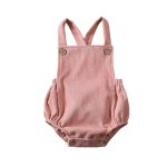 Dusty Rose Corduroy Suspender Romper
