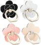 4PCS Cell Phone Ring Holder Flower 360 Rotate Metal Finger Ring Socket Grip