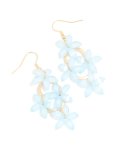 Goldair Gold Blue 4-FLOWER Drop Earrings