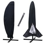 Nettypro Patio Umbrella Cover Outdoor Waterproof Cantilever Parasol Banana Umbrella Cover Fits 10FT To 11FT Black