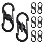 Qynial S-biner Microlock Stainless Steel Carabiner Black - 8 Pack