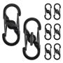 Qynial S-biner Microlock Stainless Steel Carabiner Black - 8 Pack