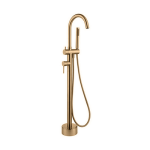 - Brass Gooseneck Floor-mounted Mixer