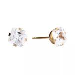 Cubic Zirconia Princess Gold Plated 6MM