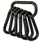 6-PACK Aluminum Alloy Carabiners Durable Spring-loaded Gate Keychain Clips For Outdoor Camping Hiking - Heavy-duty Accessory Car