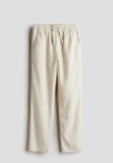 Linen-blend Joggers - Ecru