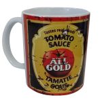 Vintage 'kitchen Tin' Coffee Mug - All Gold Tomato Sauce