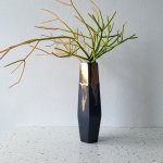 Poseidon Vase Small - Matt Black & Bronze