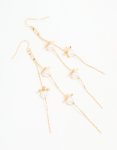 Goldair Gold Pearl Flower Chain Drop Earrings