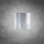 Toilet Female Sign D02 - Brushed Stainless Steel