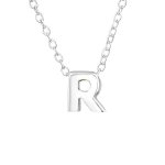 Kiara 925 Sterling Silver A-z Any Initial Letter Necklace 5X6MM 45CM Chain - R