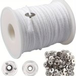 Diy Candle Making Kit: 60.96 Meter Braided Cotton Wicks 24 Ply Natural Core 100 Metal Sustainer Tabs - Perfect For Candle Crafti