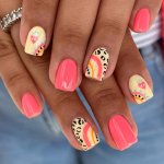 24PCS Glossy Press-on Nails Set - Sweet & Cool Leopard Heart & Eye Designs For Women And Girls - Short Square Shape Mixed Colors