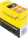 C13 Round Col. Code Labels - Fluor. Orange 13MM 400 Pack - 1 Roll