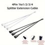 4 Pin 1/2/3/4 Splitter Cable 4 Pin Pwm Female To 3/4 Pin Motherboard Cpu Fan PC Case Fan Extension Adapter Cable