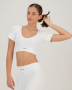 Prime Statement Scoop Crop Top - White - Small