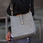 Pleather Crossbody Bags - Dark Grey